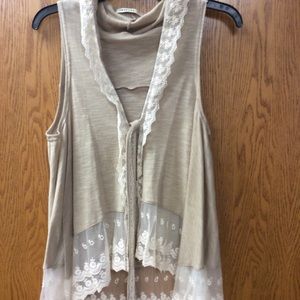 Origami taupe vest